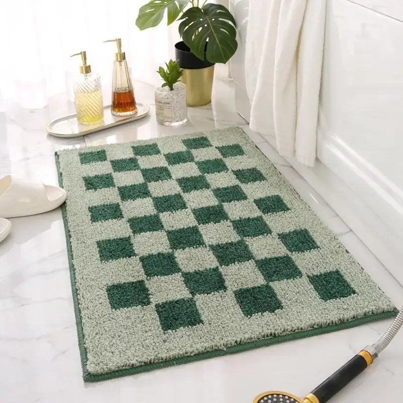 de Bain Damier - vert / 40x60cm