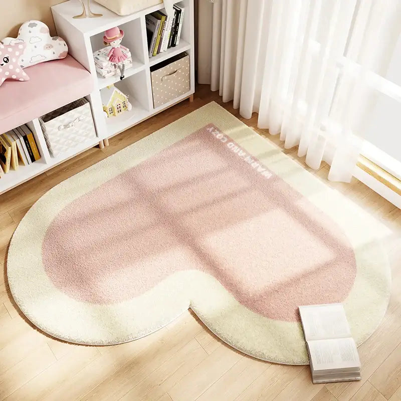 Tapis Coeur Rose Pale - rose pale / 80x80cm