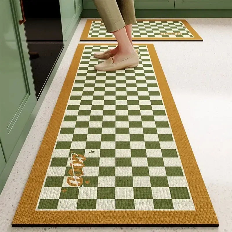 Cuisine Damier - jaune/vert / 50x80cm