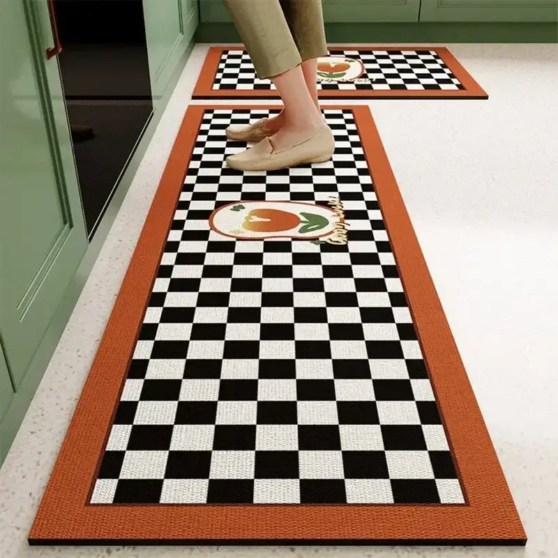 Cuisine Damier - orange / 50x80cm