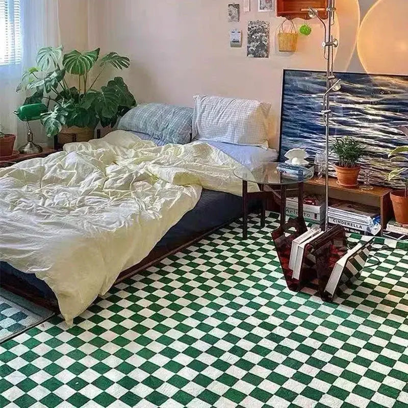 Tapis Damier Vert - vert foncé / 80x120cm