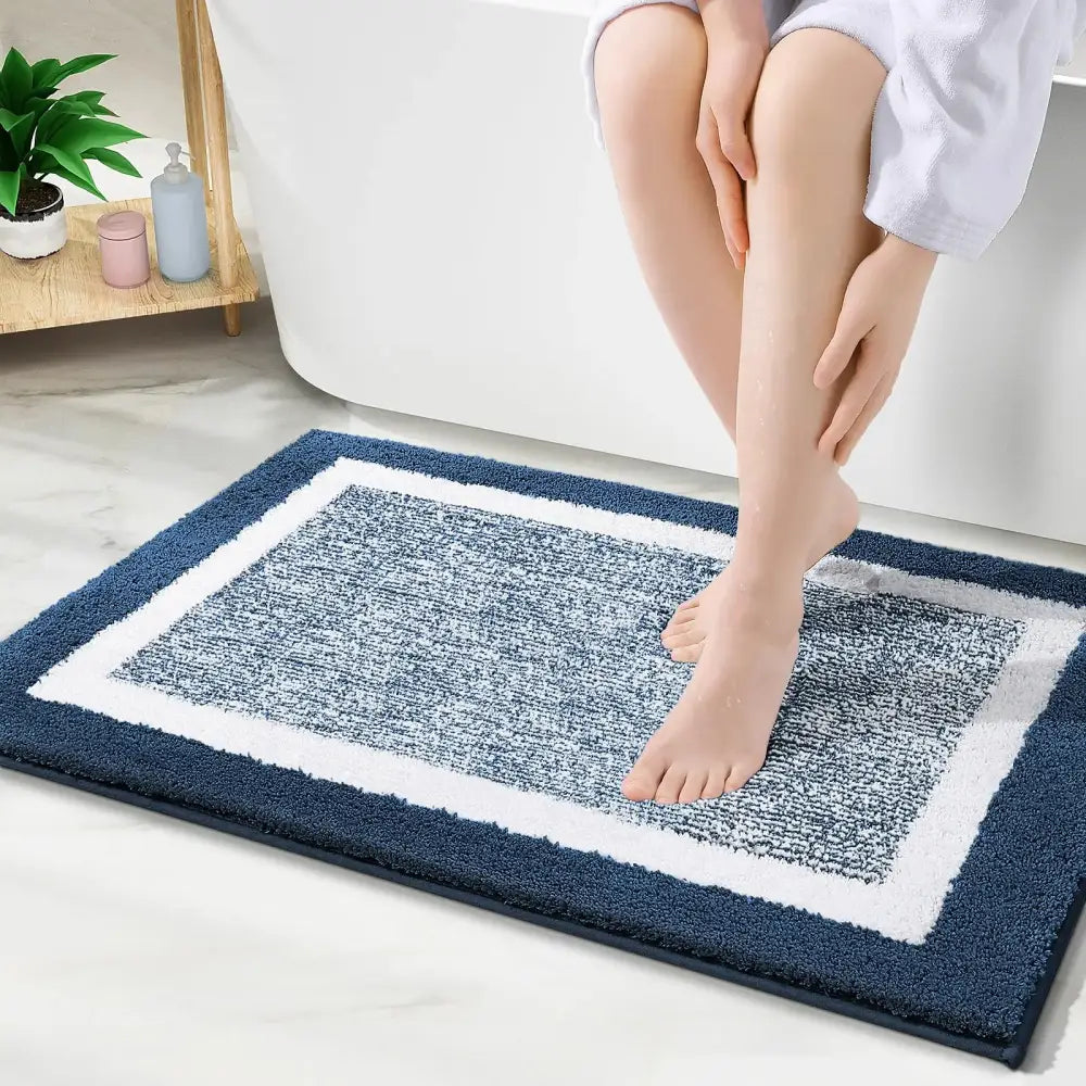 Tapis de Bain Bleu Foncé - 61x112cm
