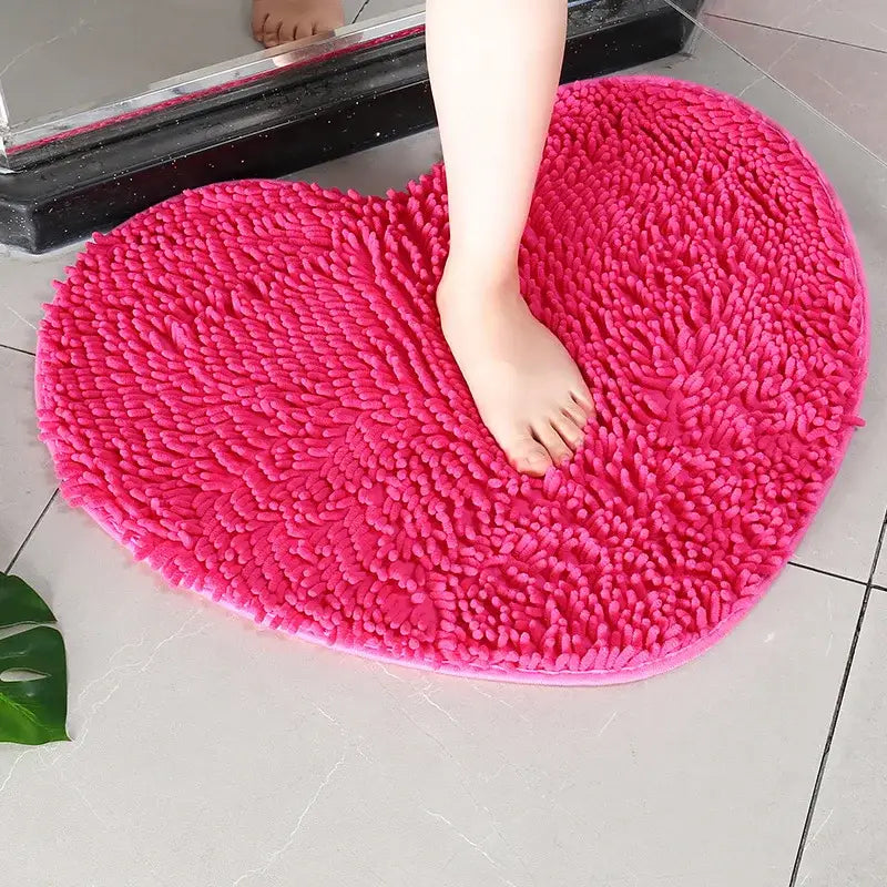 Tapis de Bain Coeur - rose fushia / 50x60cm