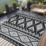 Tapis Exterieur Noir et Blanc - noir / 120x180cm