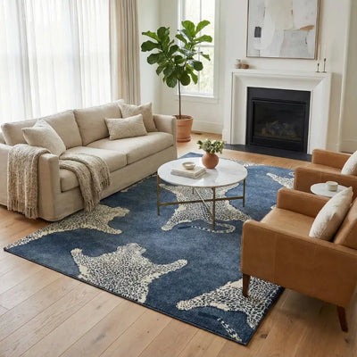 Tapis Leopard Bleu