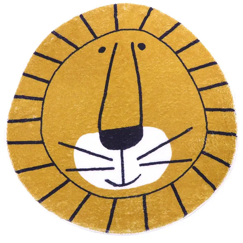 Tapis Lion Rond - jaune moutarde / 80x80cm