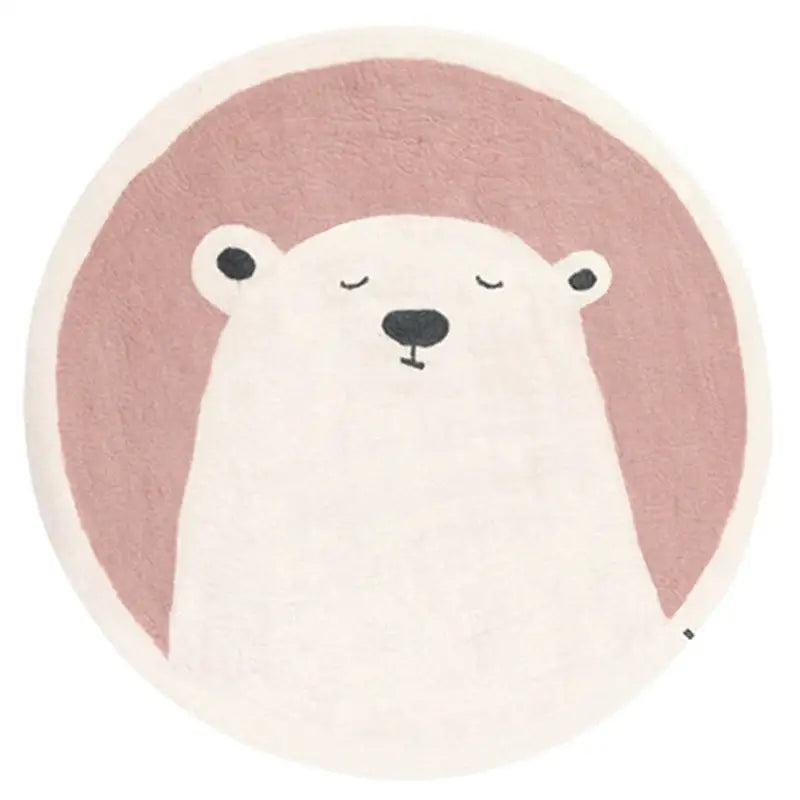 Tapis Ours Blanc - rose poudré / 80x80cm