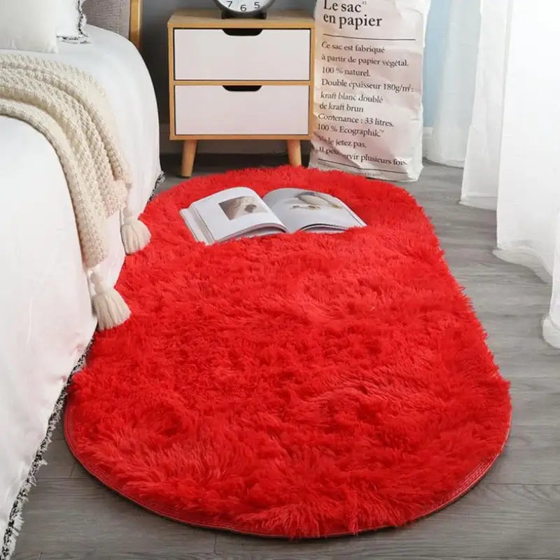 Tapis Ovale Rouge - rouge / 40X60cm