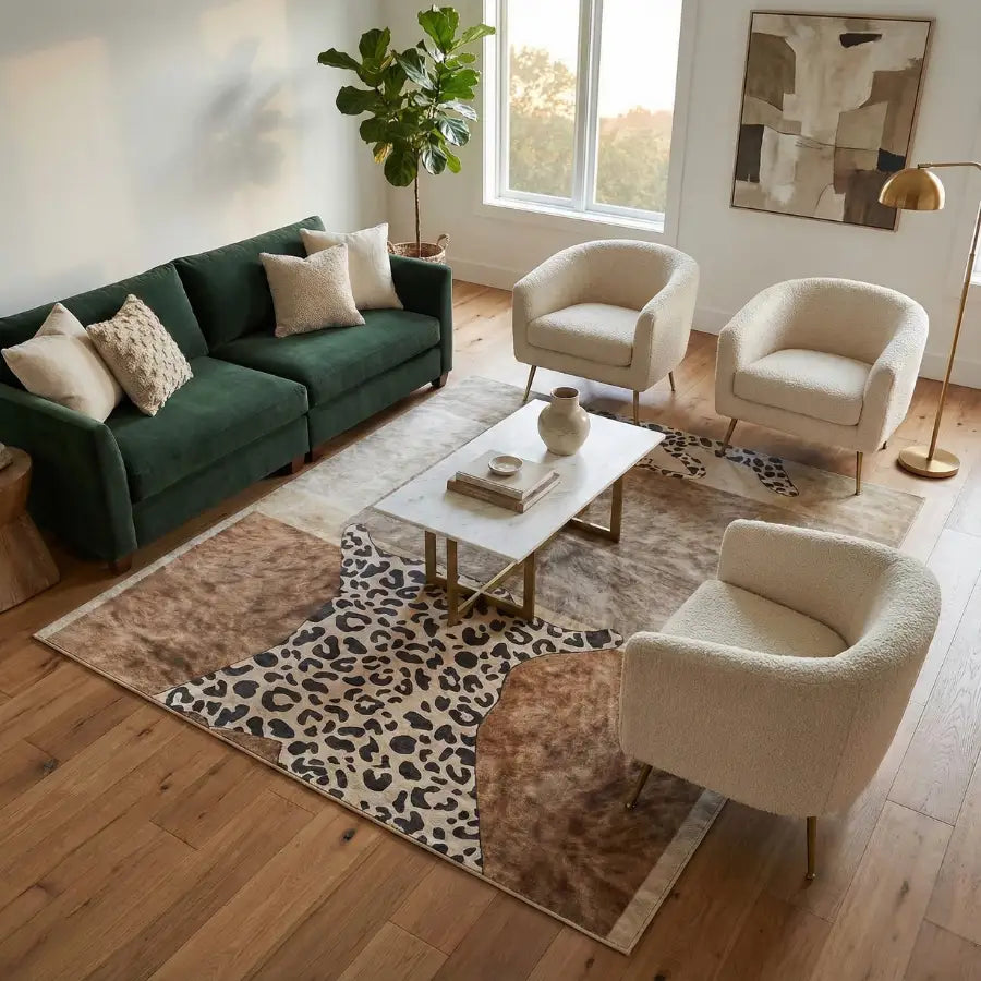 Canapé en velours vert avec coussins blancs et pieds dorés, design moderne.