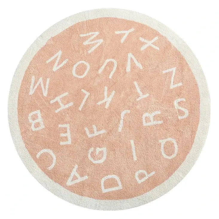 Tapis Rond Alphabet - beige orangé / 80x80cm