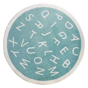 Tapis Rond Alphabet - bleu turquoise / 80x80cm