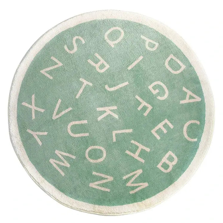 Tapis Rond Alphabet - vert / 80x80cm
