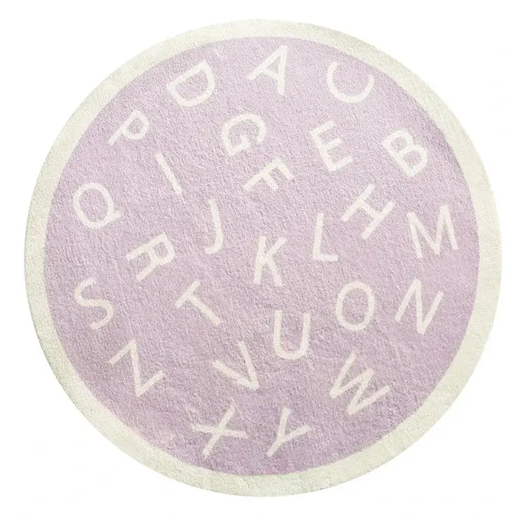 Tapis Rond Alphabet - violet clair / 80x80cm