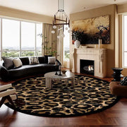 Tapis Rond Leopard - brun / 40x40cm