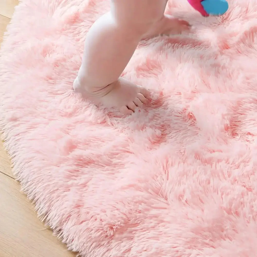Tapis Rond Rose Poudré