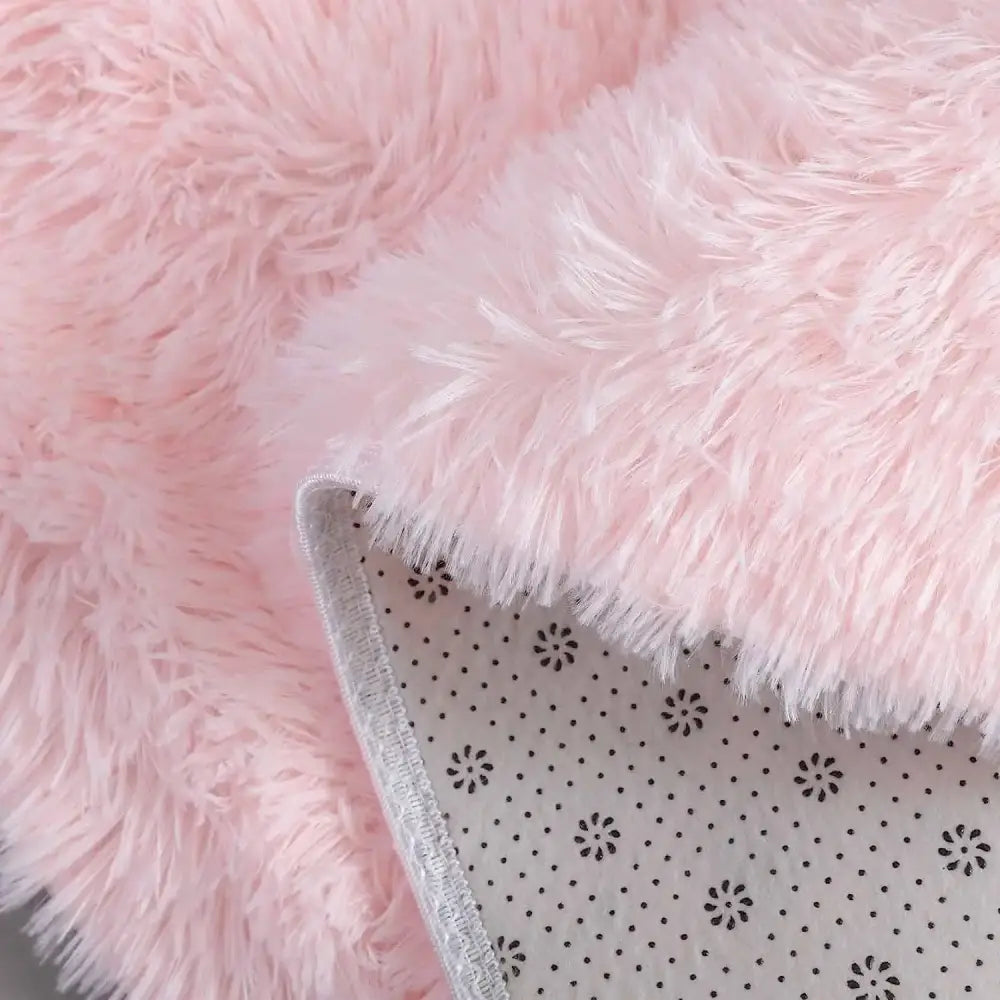 Tapis Rond Rose Poudré