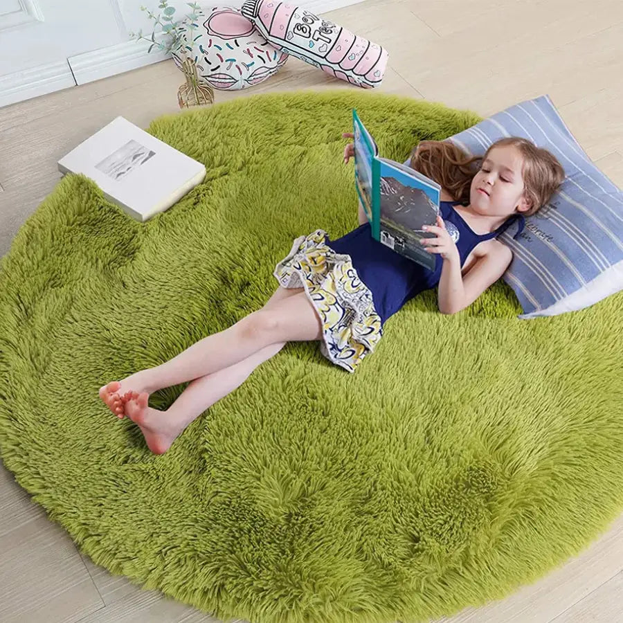 Tapis Rond Vert Kaki