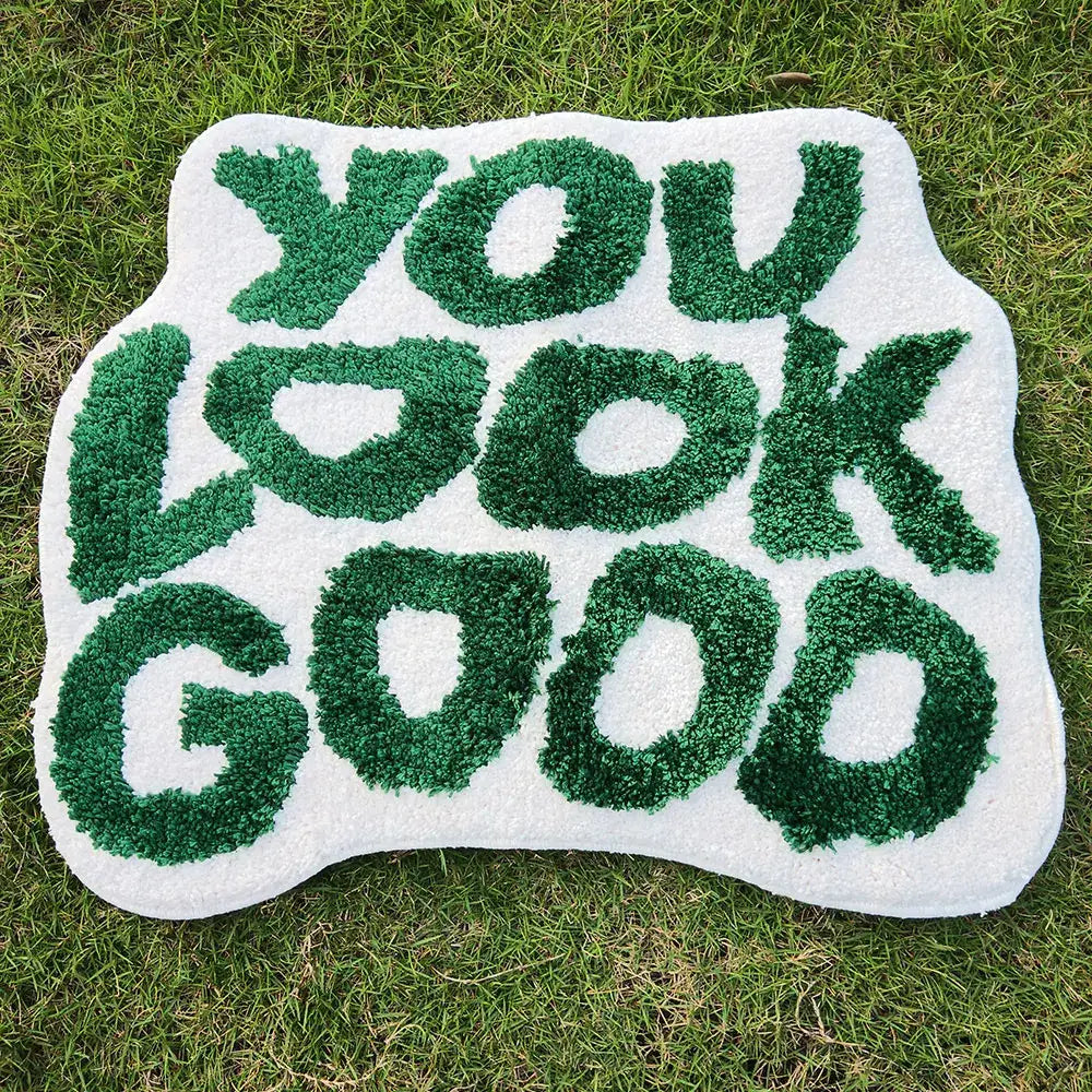 Tapis You Look Good - Texte Vert / 50x60cm